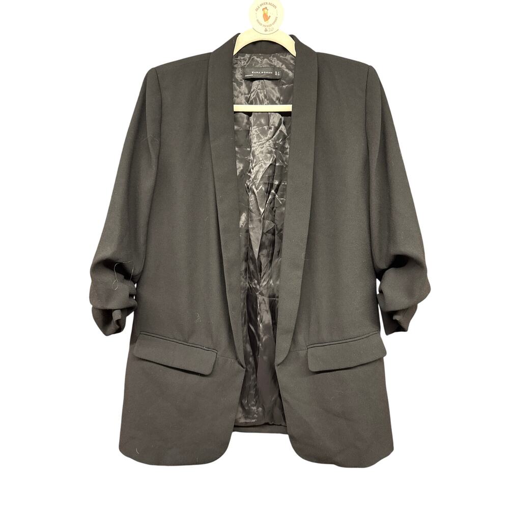 Zara Women's Black Medium Blazer Cardigan Professional Office Siren